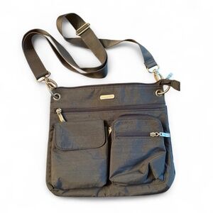 Baggalini Charcoal Gray Adjustable Crossbody Purse Lightweight Travel Organizer